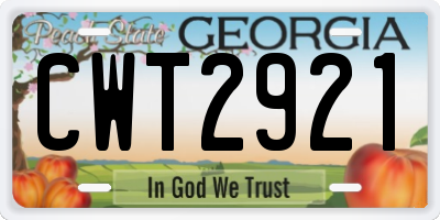 GA license plate CWT2921