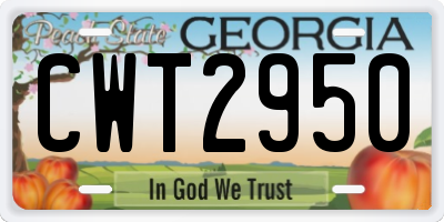 GA license plate CWT2950