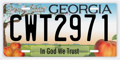 GA license plate CWT2971
