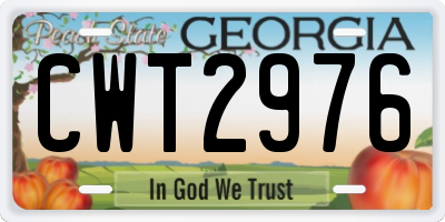 GA license plate CWT2976