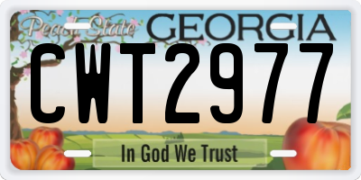 GA license plate CWT2977