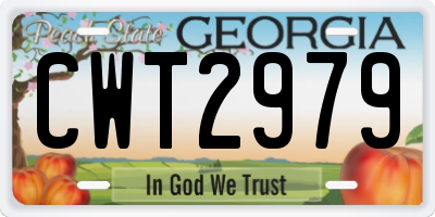 GA license plate CWT2979