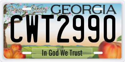 GA license plate CWT2990