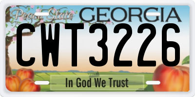 GA license plate CWT3226