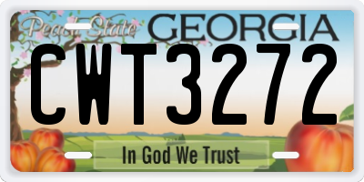 GA license plate CWT3272