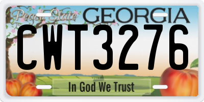GA license plate CWT3276