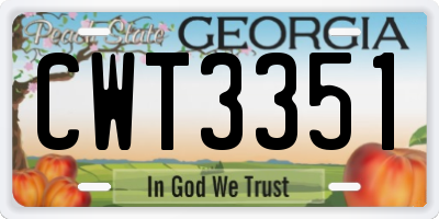 GA license plate CWT3351