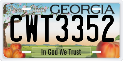 GA license plate CWT3352