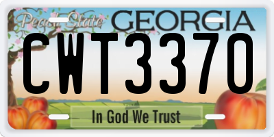GA license plate CWT3370