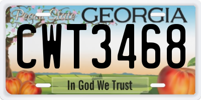 GA license plate CWT3468