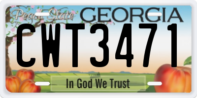 GA license plate CWT3471