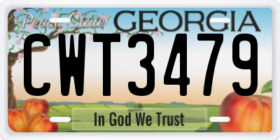 GA license plate CWT3479