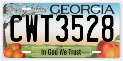 GA license plate CWT3528