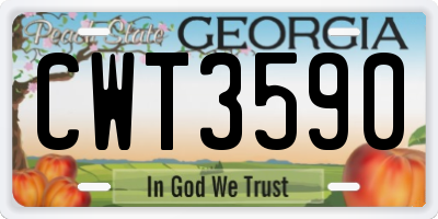 GA license plate CWT3590