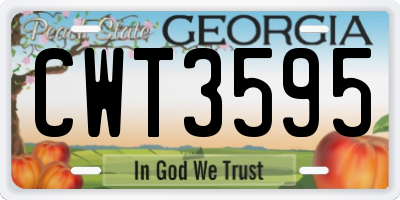 GA license plate CWT3595