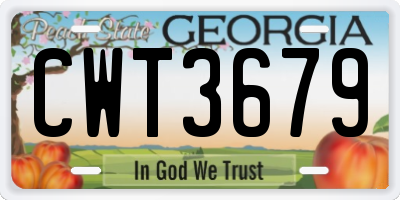 GA license plate CWT3679