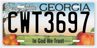 GA license plate CWT3697