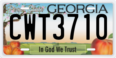 GA license plate CWT3710
