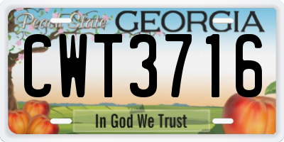 GA license plate CWT3716