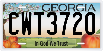 GA license plate CWT3720