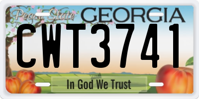 GA license plate CWT3741