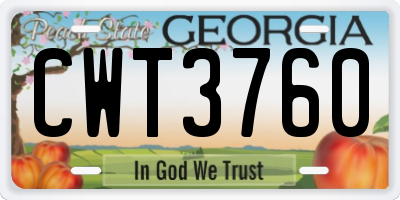 GA license plate CWT3760