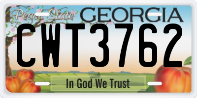 GA license plate CWT3762