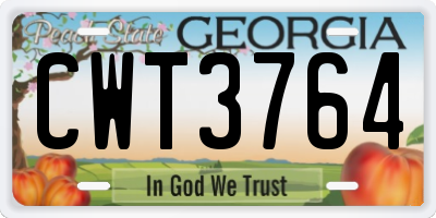 GA license plate CWT3764