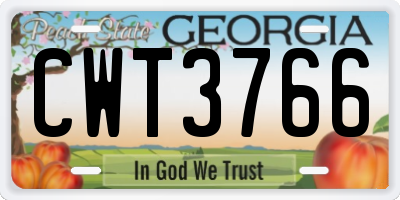 GA license plate CWT3766