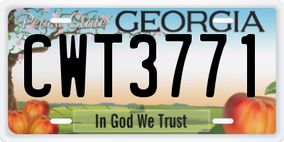 GA license plate CWT3771