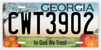 GA license plate CWT3902
