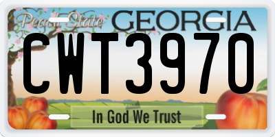 GA license plate CWT3970