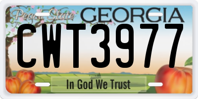 GA license plate CWT3977