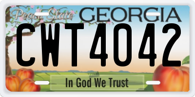 GA license plate CWT4042
