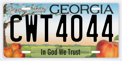 GA license plate CWT4044