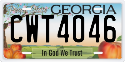 GA license plate CWT4046