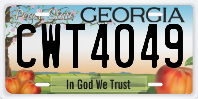 GA license plate CWT4049