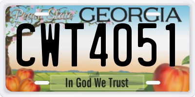 GA license plate CWT4051