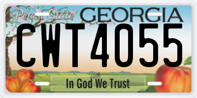 GA license plate CWT4055