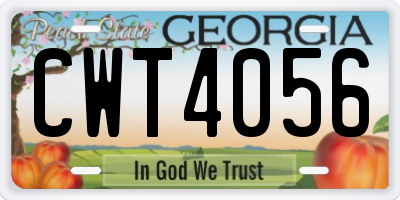 GA license plate CWT4056