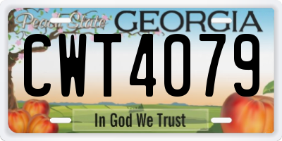GA license plate CWT4079