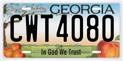 GA license plate CWT4080