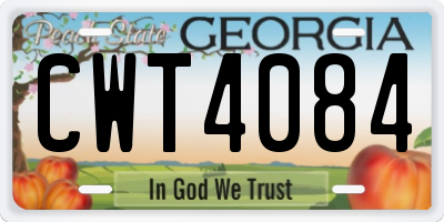 GA license plate CWT4084
