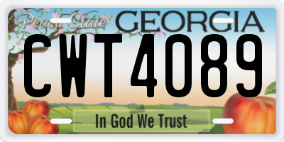 GA license plate CWT4089