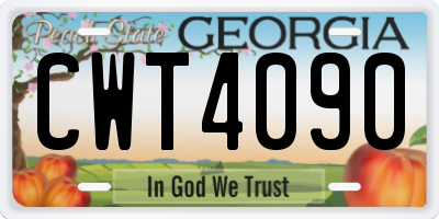 GA license plate CWT4090