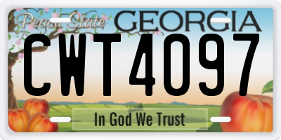 GA license plate CWT4097