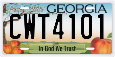 GA license plate CWT4101