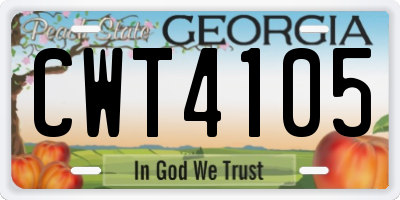 GA license plate CWT4105