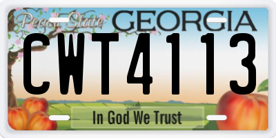 GA license plate CWT4113