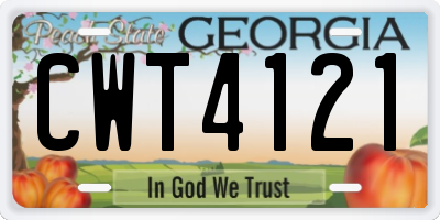 GA license plate CWT4121